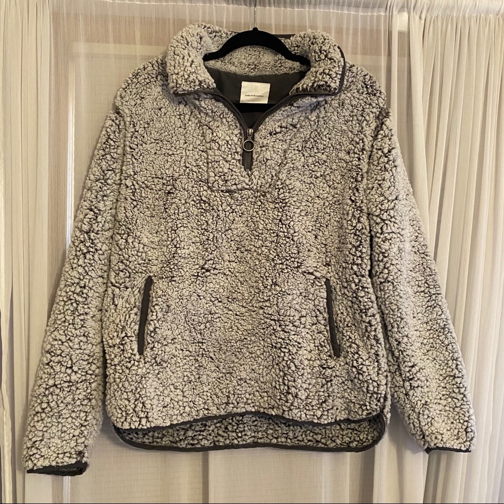 Thread & Supply Wubby Fleece Gray Pullover